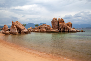 Pearl Beach at Nha Trang, with boulders