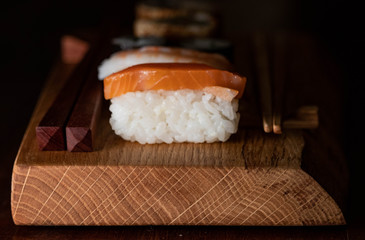 Sushi and chopsticks