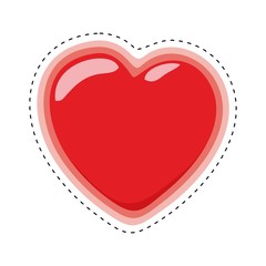 Fototapeta na wymiar Three-dimensional red heart symbol. Postcard for a wedding day or Valentine's day.