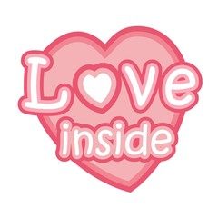 Love inside - cute pink heart symbol with hearts inside