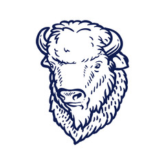 bison, wood bison vector icon © andri