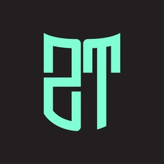 ZT Logo monogram with ribbon style design template