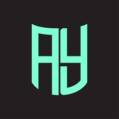 AY Logo monogram with ribbon style design template