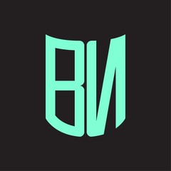BN Logo monogram with ribbon style design template