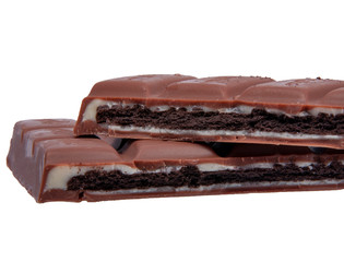 milk chocolate brocken isolated on the white