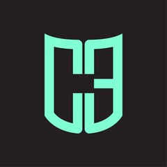 CE Logo monogram with ribbon style design template