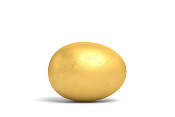 3d rendering gold egg on white background