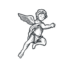 Angel cupid cherub vector drawing