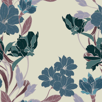 Beautiful seamless floral pattern background. 