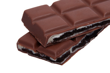 milk chocolate brocken isolated on the white