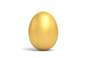 3d rendering gold egg on white background