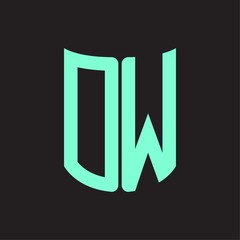 DW Logo monogram with ribbon style design template
