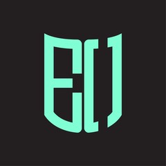 EO Logo monogram with ribbon style design template