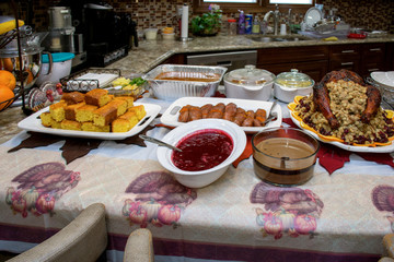 Thanksgiving food made at home