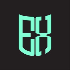 EX Logo monogram with ribbon style design template