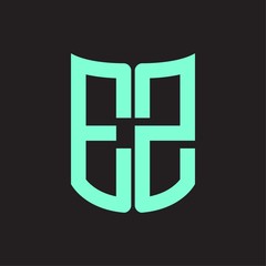 EZ Logo monogram with ribbon style design template