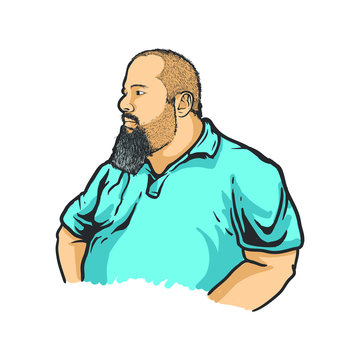 fat man vector illustration