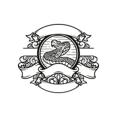 snake in frame vector labels