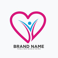 Love vector design heart icon symbol and logo template
