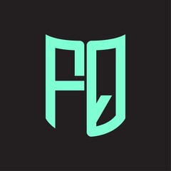 FQ Logo monogram with ribbon style design template