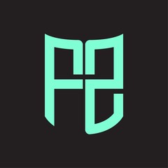 FZ Logo monogram with ribbon style design template