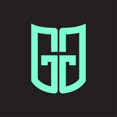 GG Logo monogram with ribbon style design template