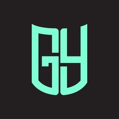 GY Logo monogram with ribbon style design template