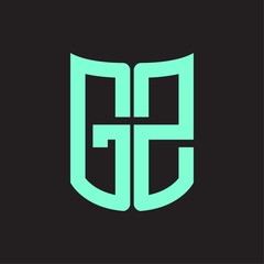 GZ Logo monogram with ribbon style design template