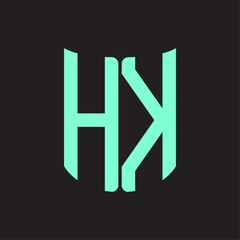 HK Logo monogram with ribbon style design template