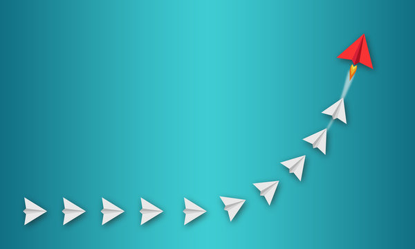 Illustration with miniature plane with message dream big, set goals and take action