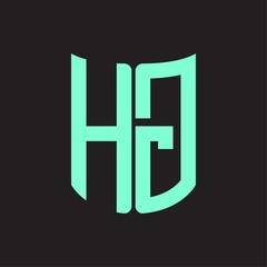 HG Logo monogram with ribbon style design template