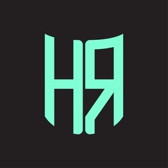 HR Logo monogram with ribbon style design template