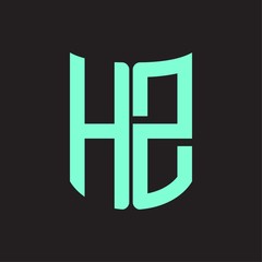 HZ Logo monogram with ribbon style design template