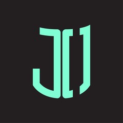 JO Logo monogram with ribbon style design template