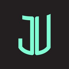 JU Logo monogram with ribbon style design template