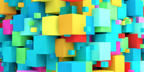 Colored Cubes Colorful Background