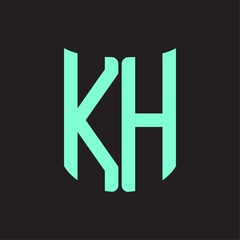 KH Logo monogram with ribbon style design template