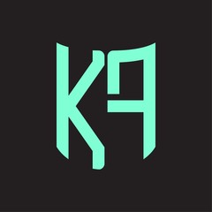 KF Logo monogram with ribbon style design template