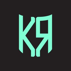 KR Logo monogram with ribbon style design template