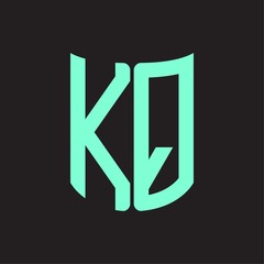 KQ Logo monogram with ribbon style design template