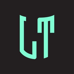 LT Logo monogram with ribbon style design template