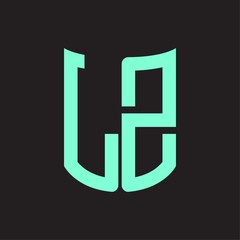 LZ Logo monogram with ribbon style design template
