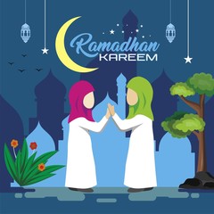Ramadhan kareem islamic background for book illustration, vector, and poster 