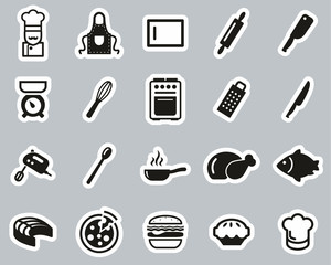 Cooking Or Chef Black & White Sticker Set Big