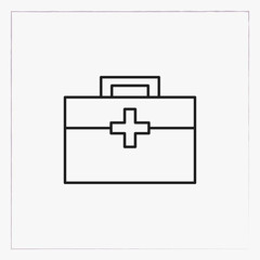 medical suitcase linear icon, outline black line symbol
