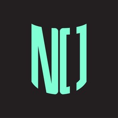 NO Logo monogram with ribbon style design template