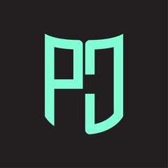 PC Logo monogram with ribbon style design template