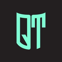 QT Logo monogram with ribbon style design template