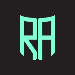 RA Logo monogram with ribbon style design template