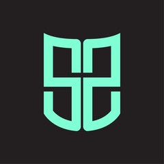 SZ Logo monogram with ribbon style design template